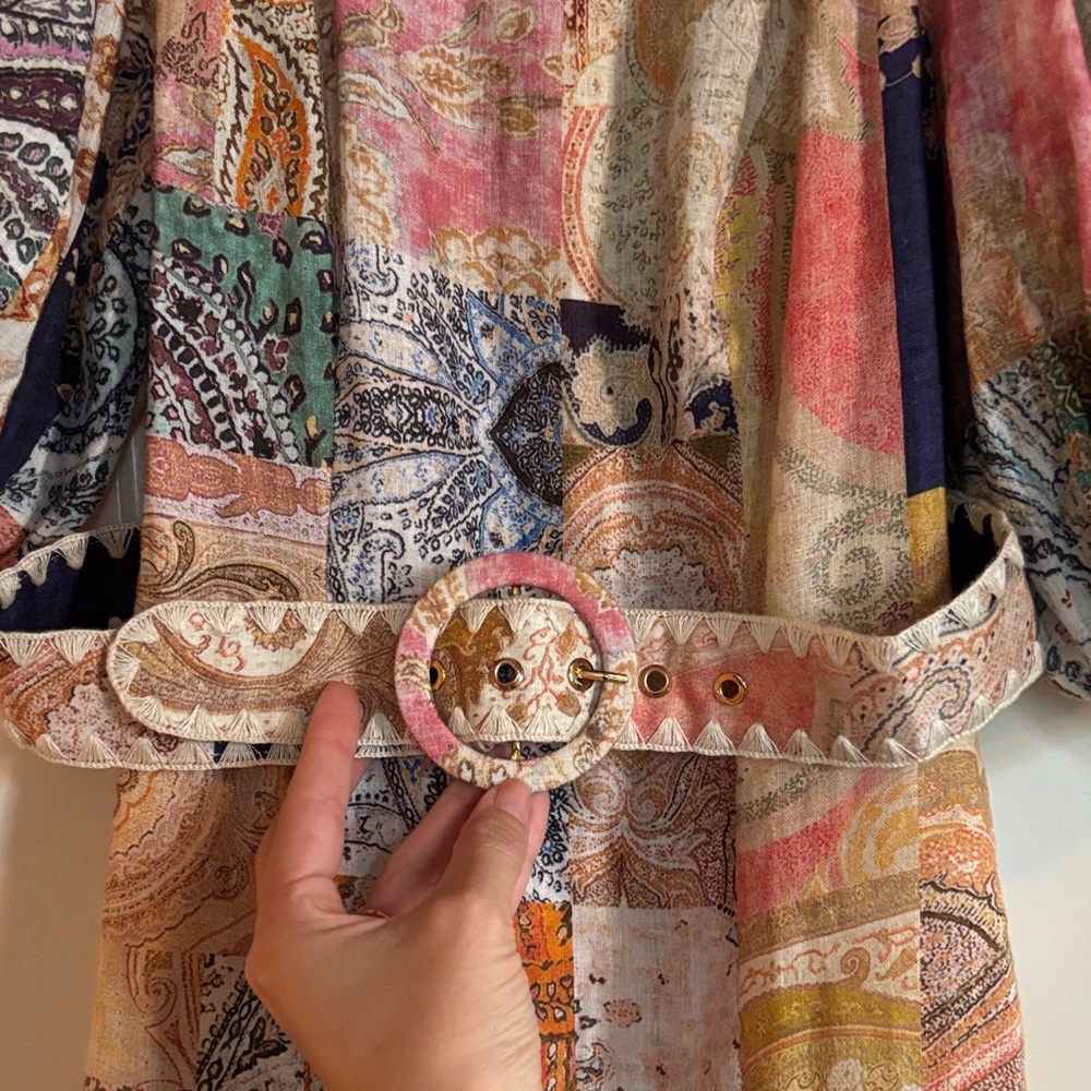 Zimmermann Multicolor Patchwork Paisley Puff-Slee… - image 3